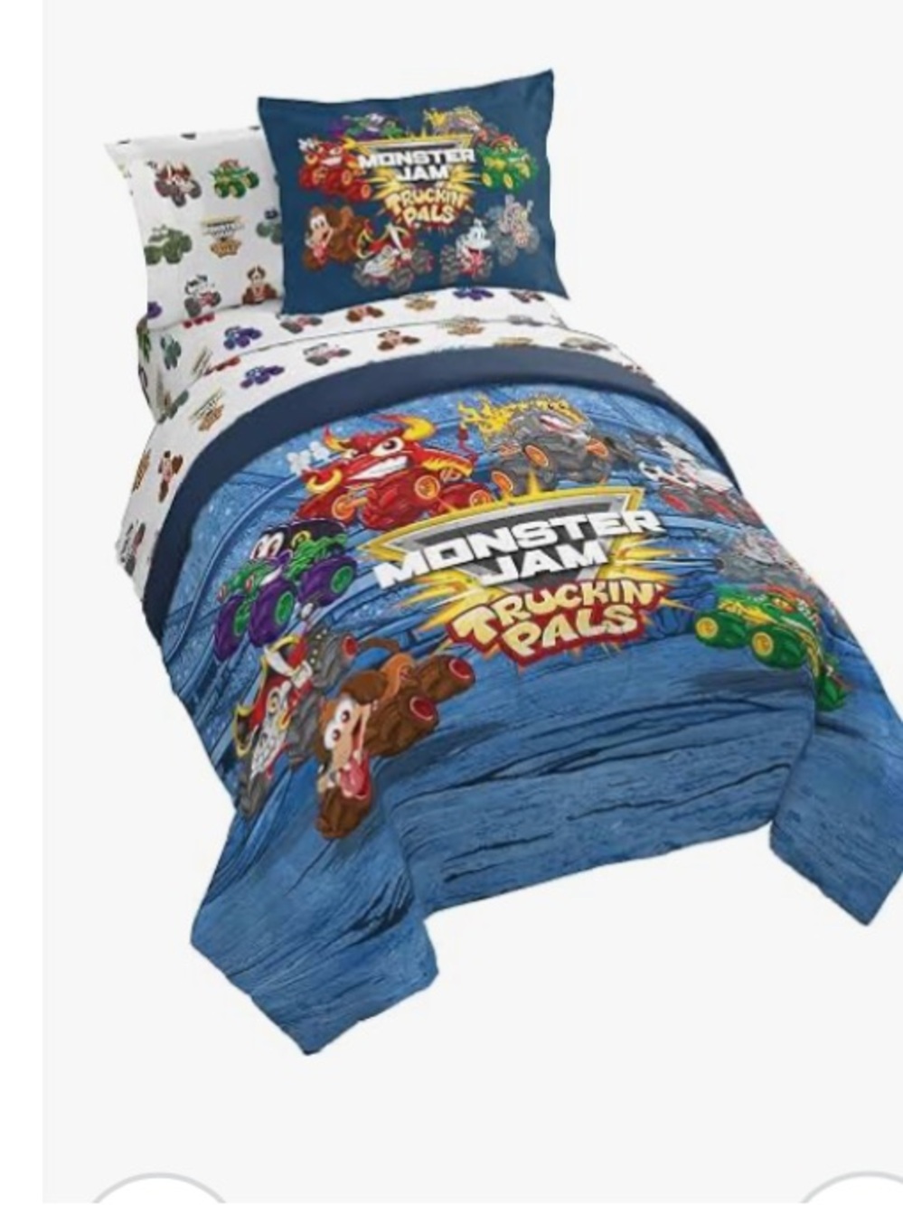 Truckin Pals Kids Twin Bedding Set - Blue